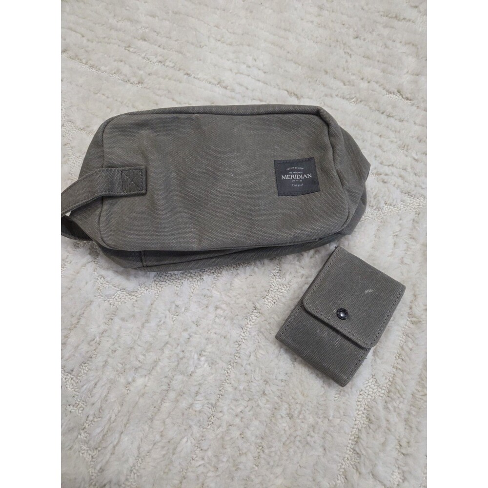 Meridian To-Go SET Toiletries Travel Bag Distressed Waxed Canvas GRN Khaki B5